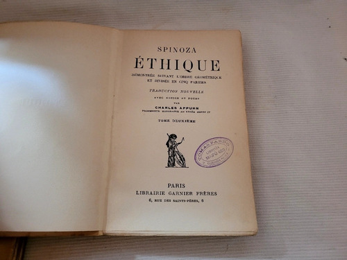 Imagen 5 de 10 de Ethique Spinoza 2 T Traduc Charles Appuhn Garnier Frances