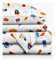 Comprar Juego de Sábanas Individual Infantiles Dreamlab Kids. Tela Suave, Diseño Espacio, Planetas, Astronauta. Estampado para Niños. 3 Piezas | Hipoalergénicas, Tela Certificada Oeko-Tex Standard 100