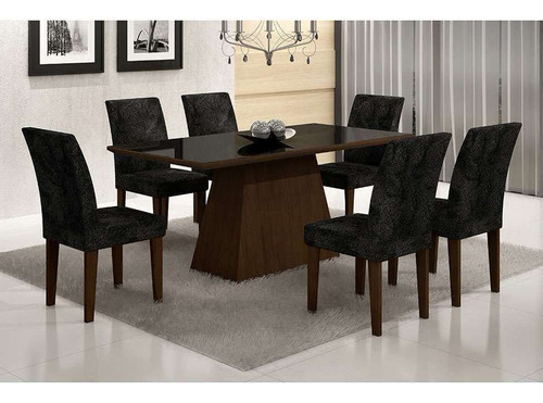 Conjunto De Mesa Luna Ii 180 Cm Com 6 Cadeiras Grecia Sue...