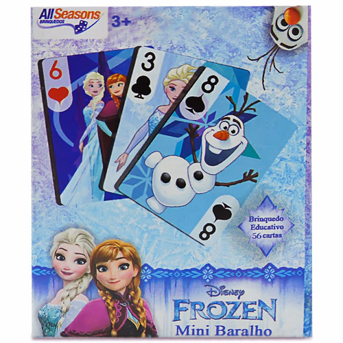 Jogo Mini Baralho Frozen Disney Cartonado Destaque E Brinque