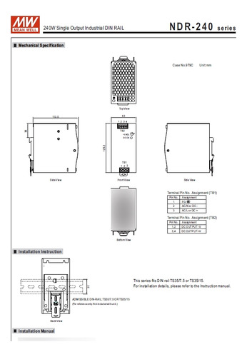 Ndr-240-24 Fuente De Alimentacion Meanwell