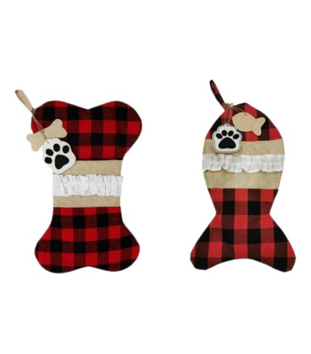 Bota Navidad Perro Cachorro Gato Mascota Pez +nombre 1pz 