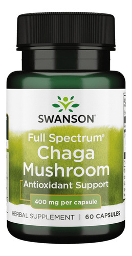 Swanson Suplemento de Hongo Chaga De Espectro Completo 400 mg por cápsula 60 Cápsulas