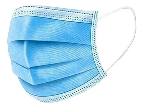 Cx Mascara Descartável Hospit Embaladas Individualmente 50un Cor Azul