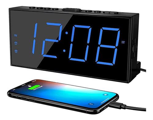 Reloj Despertador Digital, Regulador De Intensidad De 7.5 Pu