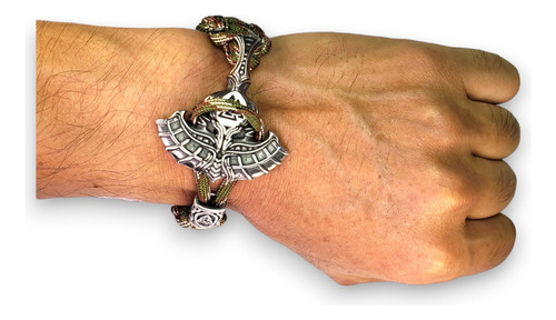 Pulsera Hacha Vikinga Y Valknut Acero Inoxidable P080