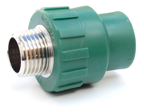 Imagen 1 de 2 de Cupla Termofusión Verde 20mm Inserto Macho 1/2 - Pack X 10