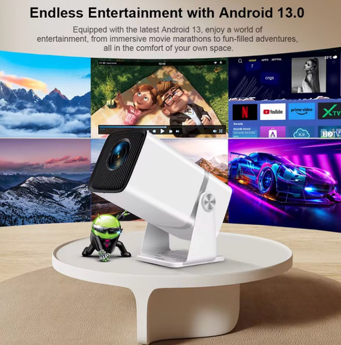 Proyector Thundeal Td80w 4k Android 13 11000 Lúmenes 1080 Blanco
