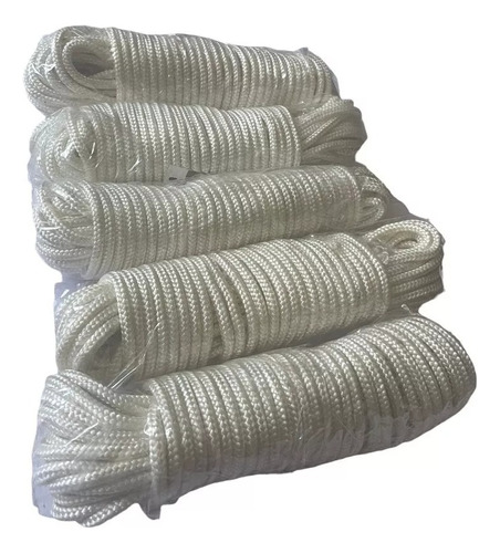 Pack 5 Cuerdas Multiuso De Nylon 6mm X 20m