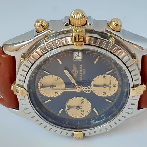 Breitling Chronomat Aço E Ouro 18k Automático - Azul - 12xsj