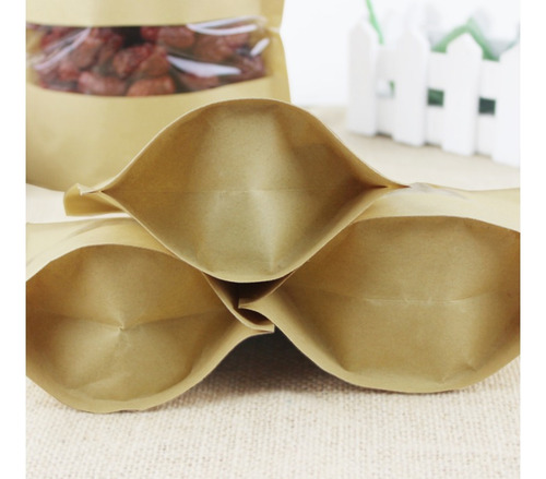 50 Bolsas De Papel Kraft 20x30+5 Cms, Resellables