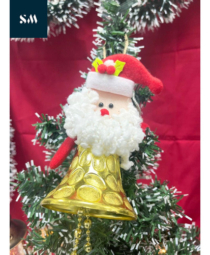 Adorno Navideño Papa Noel Con Campana Colgante Navidad Ac