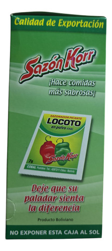 Locoto Boliviano 100% Puro 30 Sobres 3 Cajas