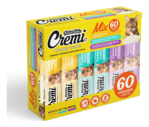 Snack Gatos - Cremi Caja Mix Sabores De Pollo 60un. 