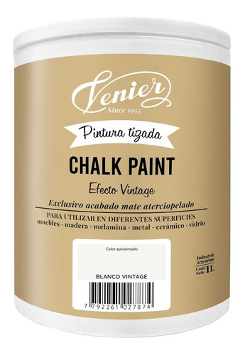 Pintura Chalkpaint A La Tiza Venier Blanco 1 L Ambito