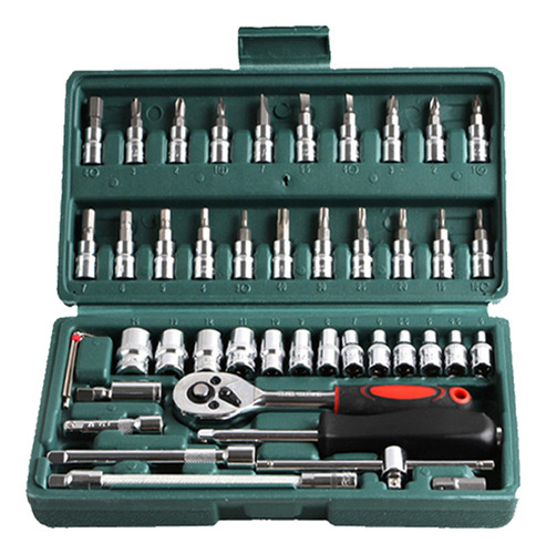 Kit Herramientas Llave Trinquete 46pzs 1/4  Automóvil Casa