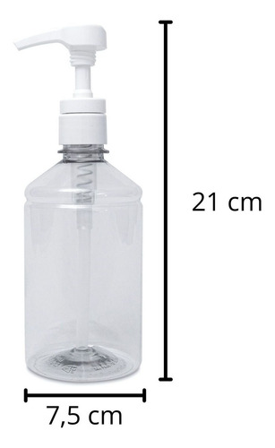 3 Frascos 500ml Para Álcool Gel Válvula Pump Profissional