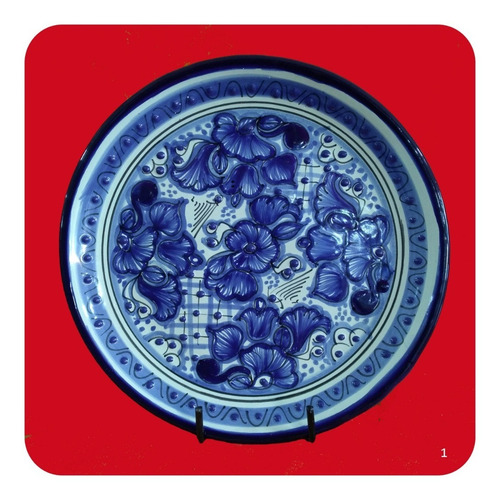Imagen 7 de 10 de Los Más Vendidos!!! Plato De Talavera Poblana Azul 25 Cm Plt