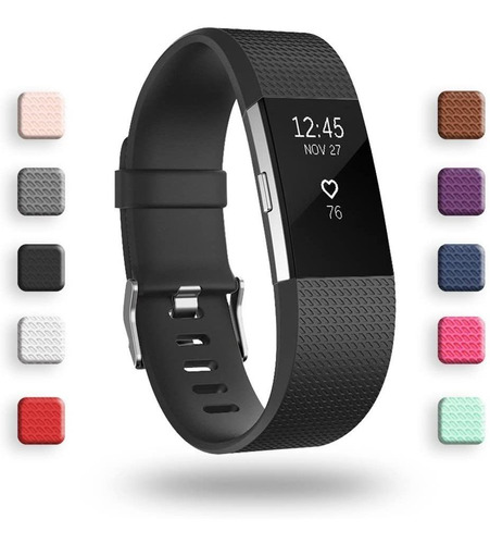 Malla De Reloj Fitbit Charge 2, Classic Y Special.negro.(l)