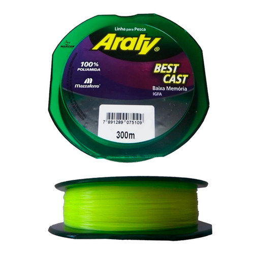 Tanza Nylon Monofilamento Araty 0.40 Mm Amarillo Fluor