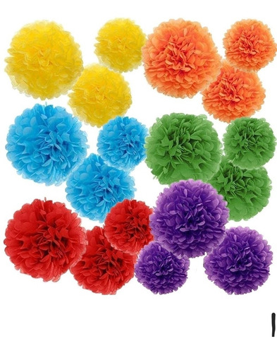 Pom Pom Papel Seda Decoracion  X 3 Unidades 40 Cm 