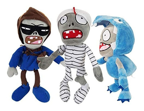 Juego 3 Peluches De 11.8 In, 9.8 In, 11.8 In Diseño De Zombi