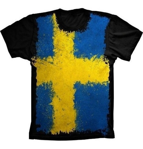 Camiseta Estilosa 3d Fullprint - Bandeira Da Suécia
