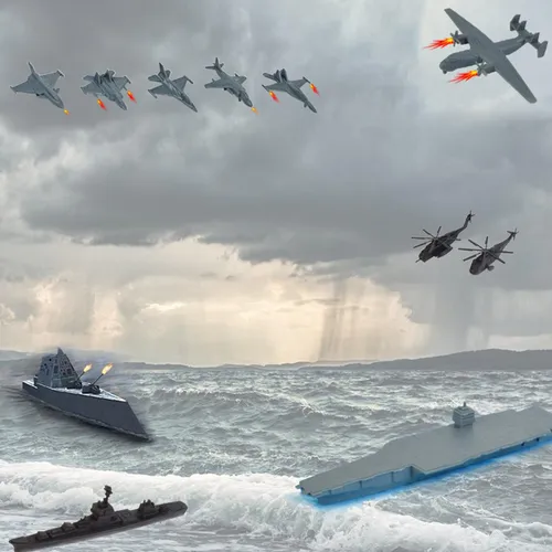 17 Piezas Juguete Portaaviones Juguete Con Modelos De