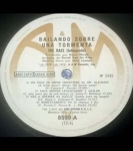 Raes Bailando Sobre Una Tormenta Disco Lp Vinilo Estándar (Usado)