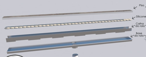 Ralo Linear Oculto 2 M X 6 Cm Inox 304 Saída Central M1nox