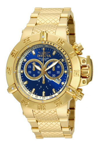 Reloj Invicta 14501 Oro Hombres Color De La Correa Dorado Color Del Bisel Dorado Color Del Fondo Azul