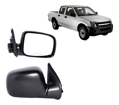 Espejo Derecho Para Chevrolet Luv Dmax 2.4 2005 2009 Negro