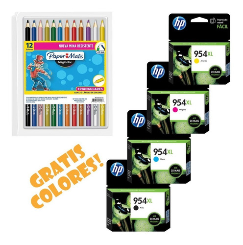 Imagen 1 de 3 de Cartuchos Kit X4 Hp 954xl N-c-m-y Originales