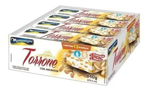 Torrone Com Amendoim 70gr C/12un - Montevérgine