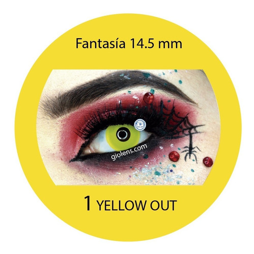 Pupilentes Halloween Fantasía Yellow Out + Estuche + Envio