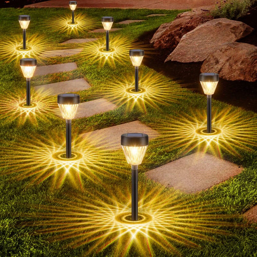 8 Luz Solar Para Camino Exterior Impermeabl Jardin Encendido