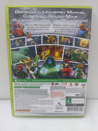 Jogo Xbox 360 Lego Marvel Super Heroes Lg Pt Mídia Física Or (Usado)