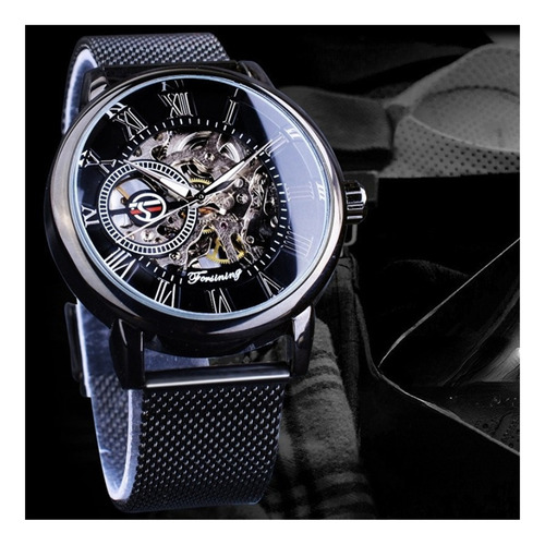Forsining Reloj Mecánico Con Correa De Malla Luminosa Para