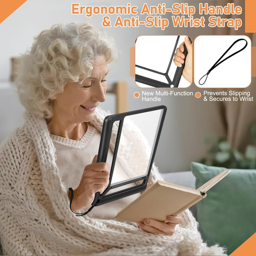Lupa De Pagina Completa De 5x Para Leer, Luz Ligera...