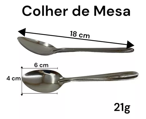 Jogo de 6 Colher de Sobremesa para Cozinha Restaurante Buffet