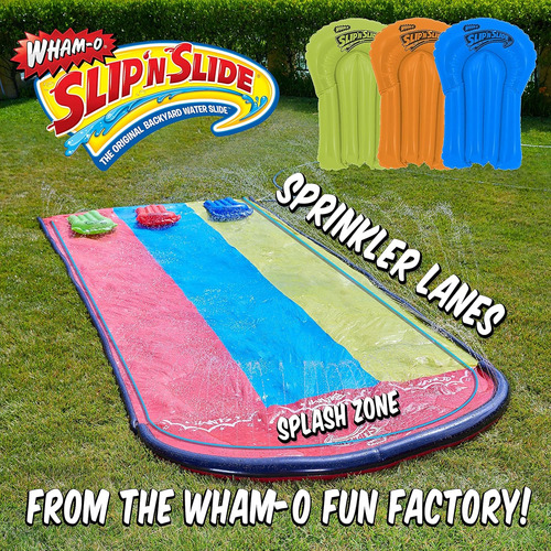 Wham-o Slip N Slide Triple Deslizamiento Y Tobogán Con 3 Bot