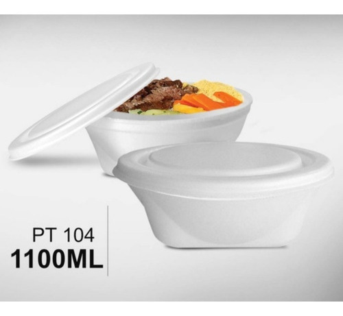 Plato Termico + Tapa Marmita 1100ml Delivery Comida X 100u