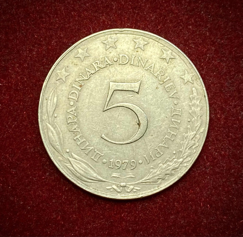 Moneda 5 Dinares Yugoslavia 1979 Km 58