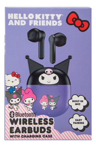 Auriculares In-ear Inalámbricos Hello Kitty True Wirelss Kuromi Kuromi Kuromi Con Luz Led