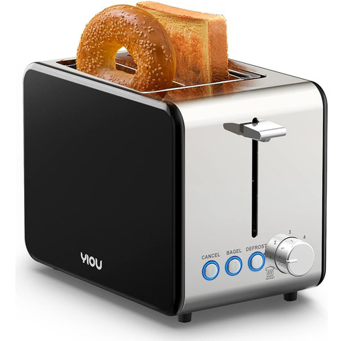 Yiou Toaster 2 Rebanadas Con Acero Inoxidable, Ranuras Extra