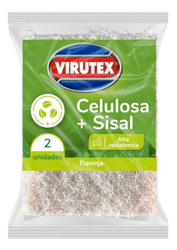 Esponja Celulosa Con Fibra De Sisal X2 Virutex