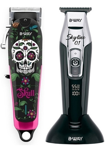 Kit Maquina Cortadora Pelo Skull + Trimmer Skyline B-way