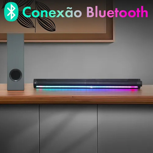 Home Theater Subwoofer Led Rgb Bluetooth Sd Usb Soundbar