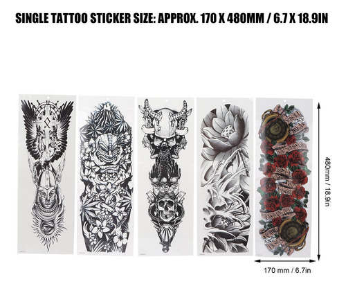Fake S Sticker Full Arm Ticker Waterproof Ticker Lifelike
