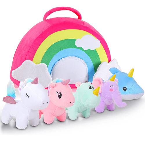 Conjunto De 6 Juguetes De Peluche De Unicornio Aoriher Con